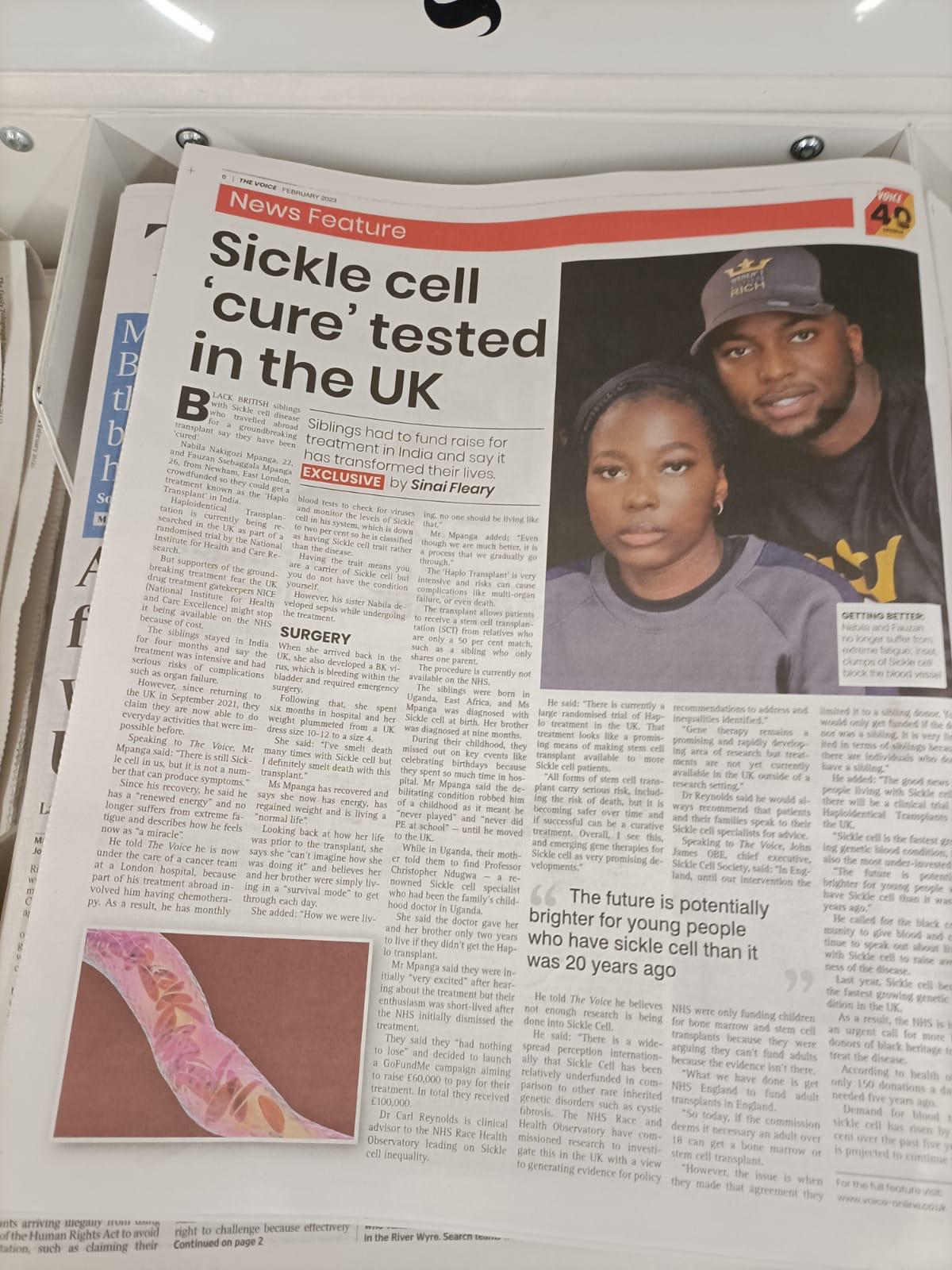 The Voice newspaper featuring the Weren't Born Rich founders